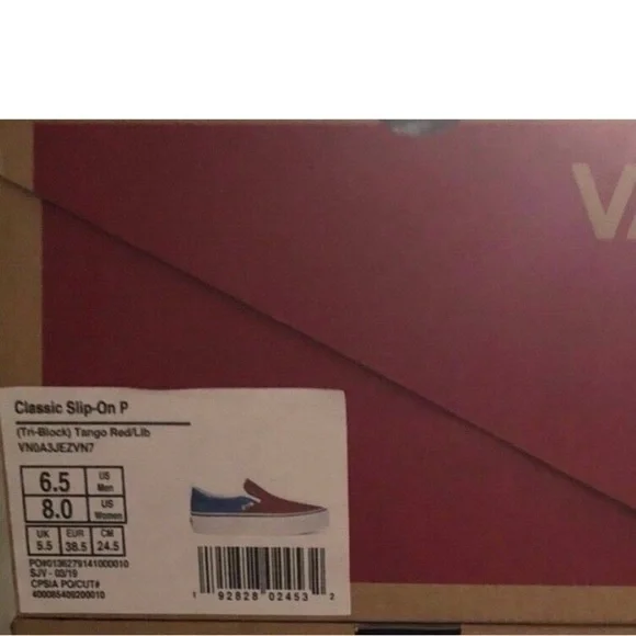 Vans Slip On (Tri Color) Platform Shoes Women's Size 8 New​ - Picture 6 of 7